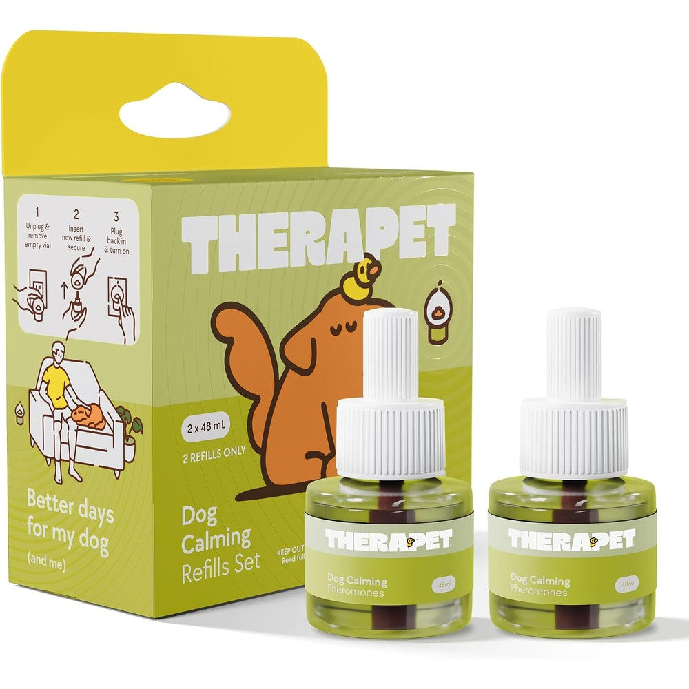 TheraPetMD Dog Calming Diffuser Refill Kit Two Pack Sixty Day Supply Dog Pheromone Refills For Separation Anxiety And Stress Two Bottles