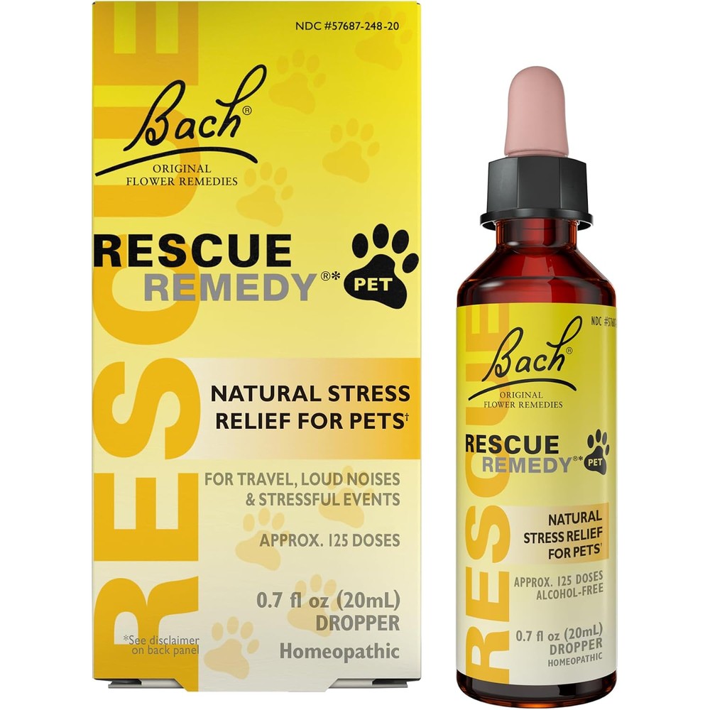 Bach Rescue Remedy Pet Dropper Homeopathic Stress And Tension Support Formula For Dogs And Cats Alcohol Free 20 Milliliters
