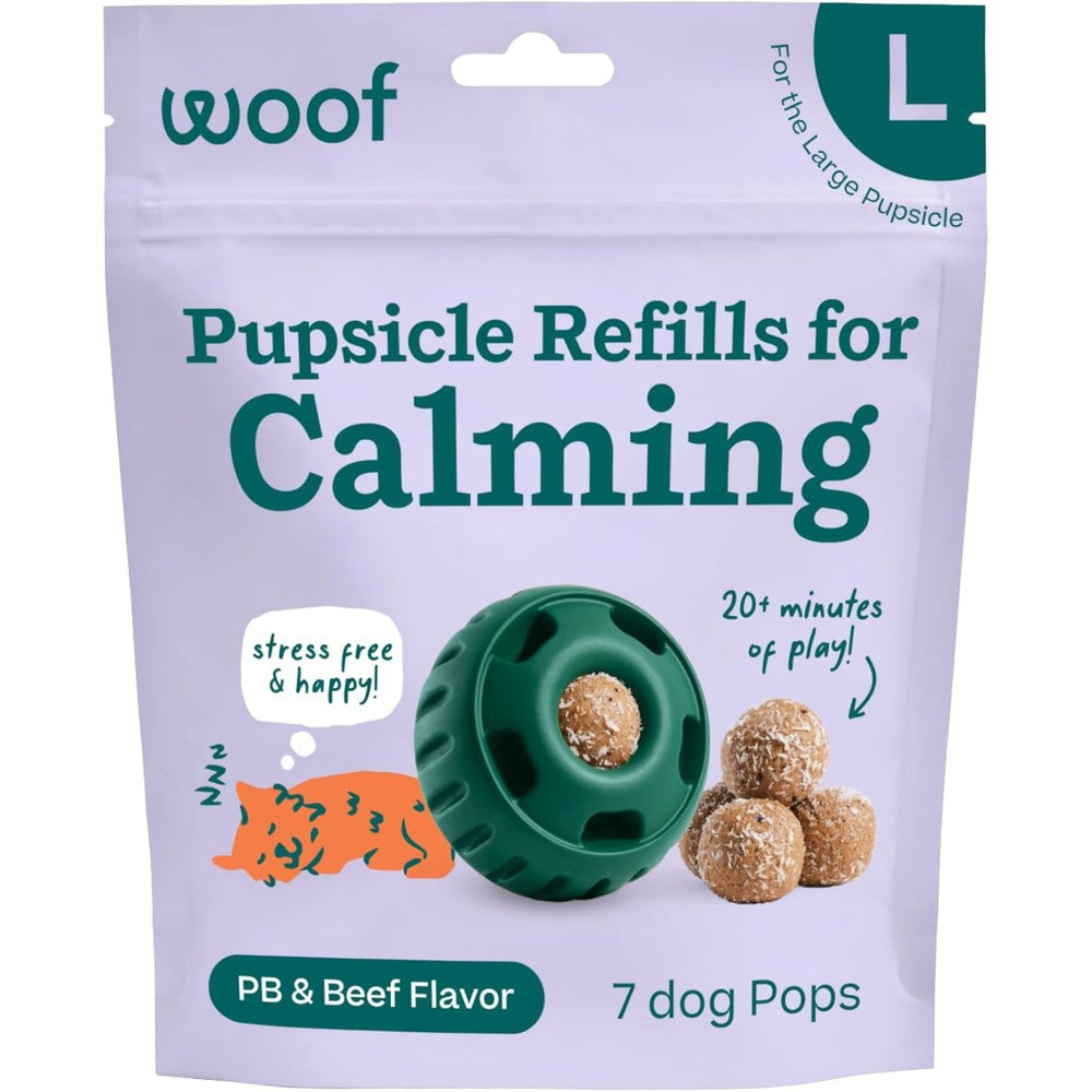 Woof Calming Wellness Pops For Dogs Long Lasting Refills For The Pupsicle Toy Large 7 Count USA Imported