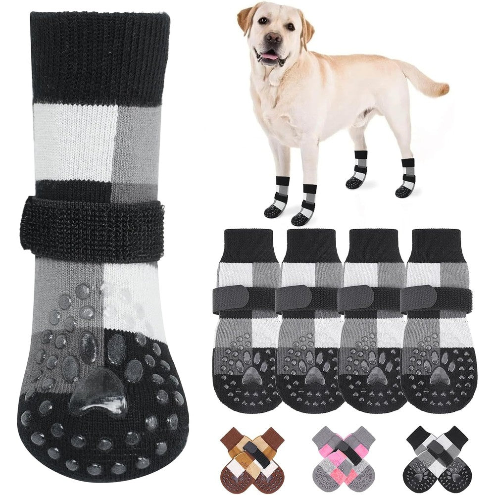 Beautyzoo Non Slip Dog Socks With Paw Protection And Traction Grip For Hardwood Floors Senior Dogs And Injury Recovery Xx-Large Size