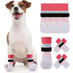 Kuoser Anti Slip Dog Socks To Prevent Licking Paws For Hardwood Floors And Hot Pavement Pink Extra Small 4 Pack Traction Control Booties