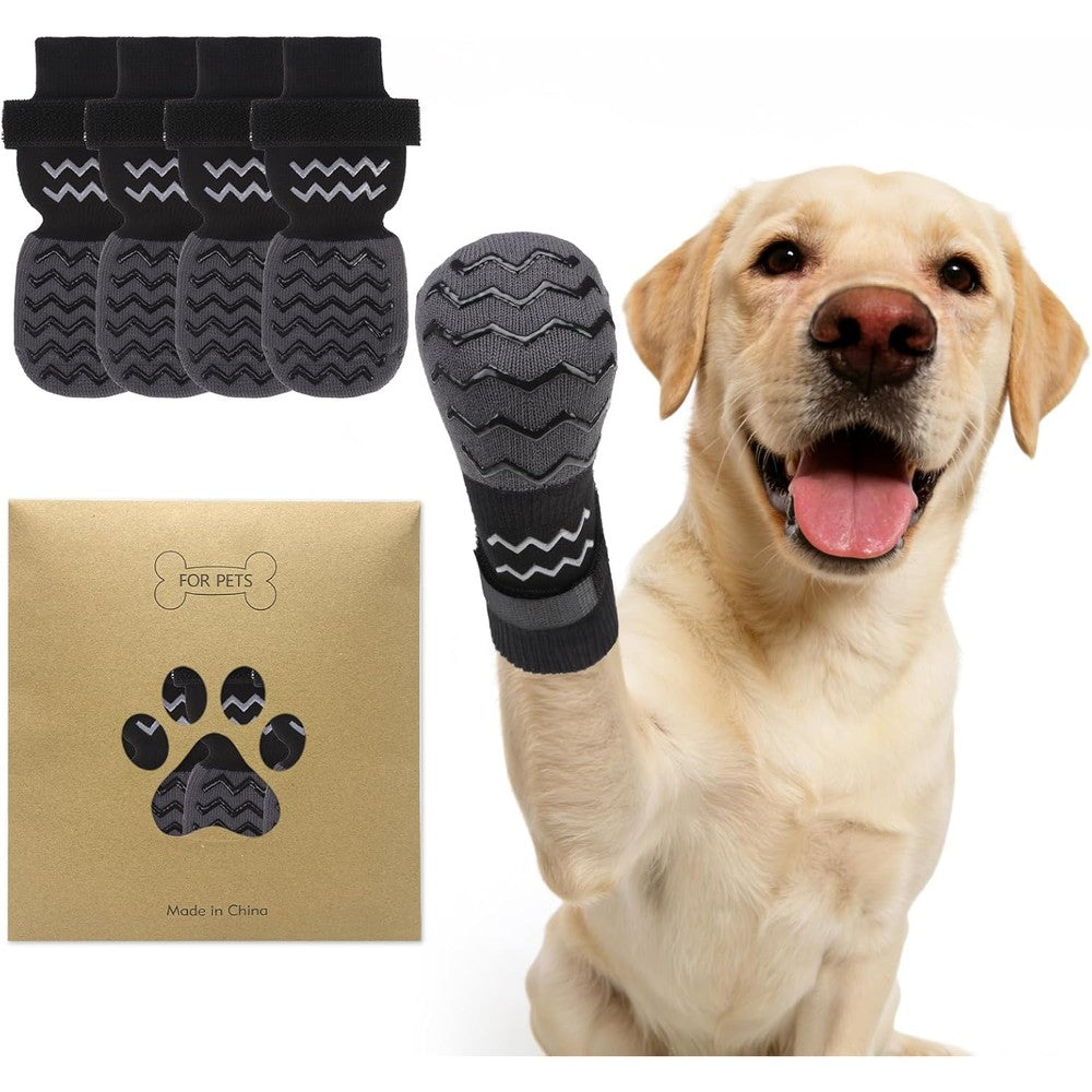 Nesayver Anti Slip Dog Socks Shoes For Hot Pavement To Prevent Licking Paws And Traction Control For Hardwood Floors Set Of 4