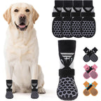 Kooltail Anti Slip Dog Socks For Hot Pavement And Hardwood Floors Breathable Paw Protectors With Double Sided Traction Grips Honeycomb Black Medium