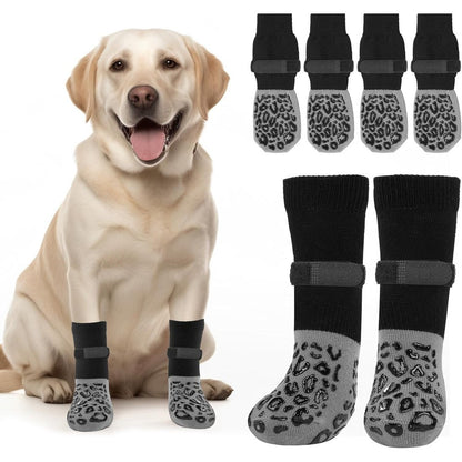 Pick For Life Non Slip Dog Socks With Grippers For Senior Dogs And Hardwood Floors Grey Size Large 2 Pairs