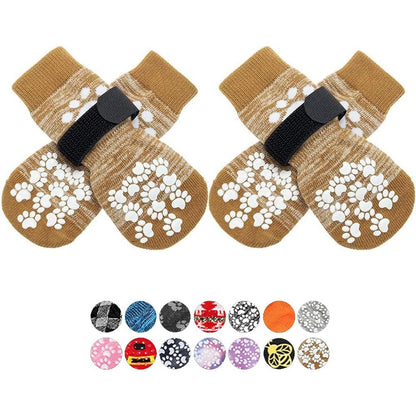 Expawlorer Double Side Anti-Slip Dog Socks With Adjustable Straps For Paw Protection And Traction Control On Hardwood Floors