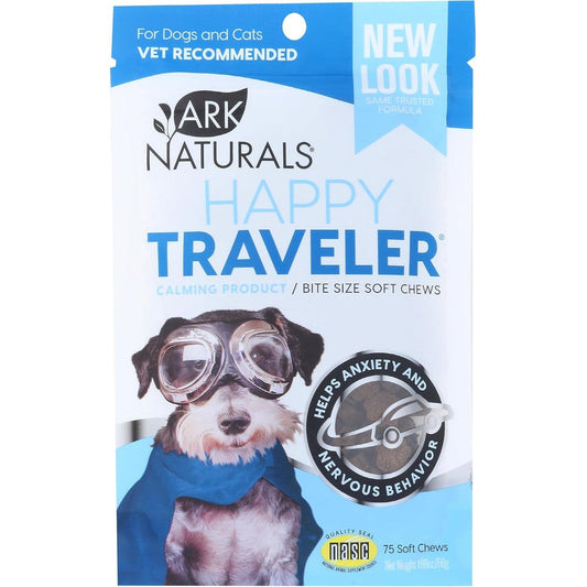 Ark Naturals Happy Traveler Calming Soft Chews For Dogs And Cats 75 Count 1.98 Ounce