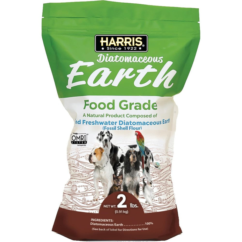 Harris Food Grade Diatomaceous Earth For Pets, 100 Percent Pure Freshwater Fossil Shell Flour, Organic Certified Supplement For Dogs And Cats, 2 Po...