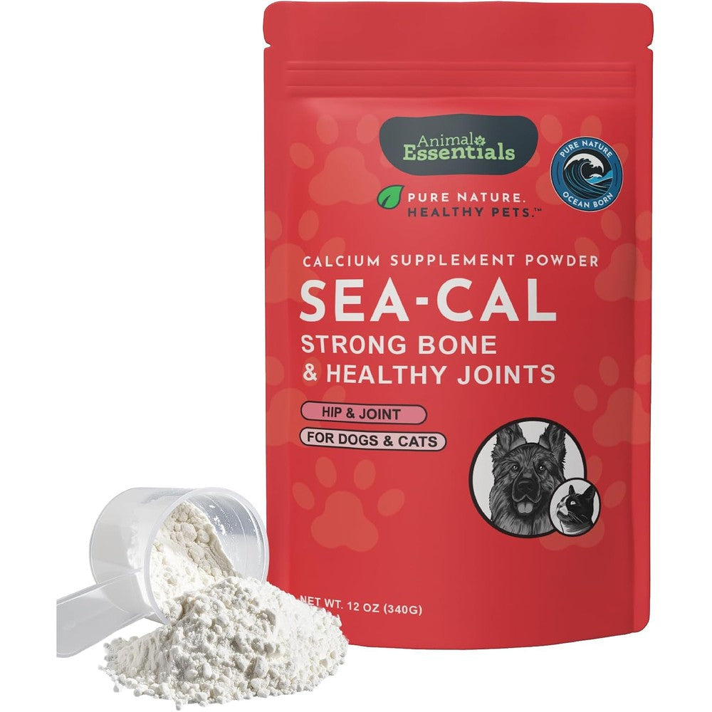 Animal Essentials Sea-Cal Pure Seaweed Calcium Powder For Dogs And Cats With Magnesium For Bone And Joint Health 12 Ounces