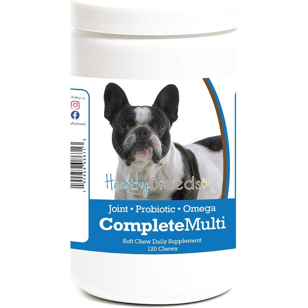Healthy Breeds French Bulldog All In One Multivitamin Soft Chew Supplement 120 Count