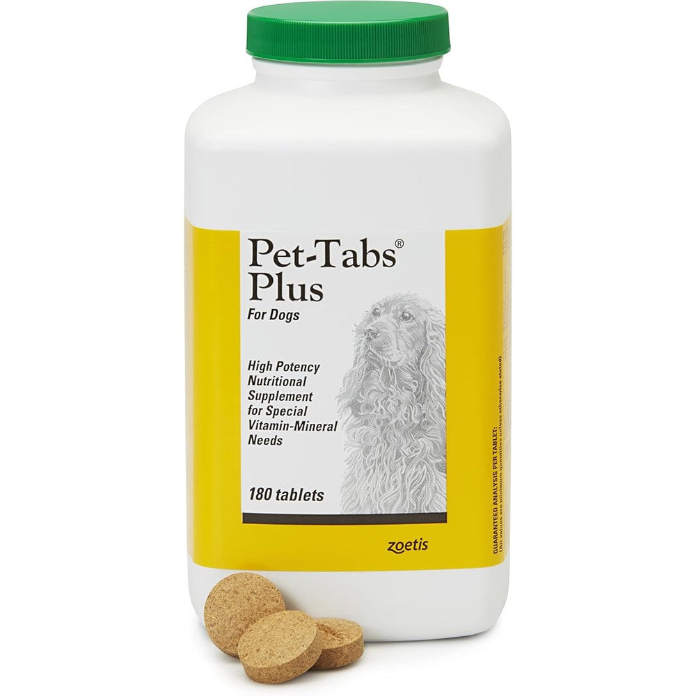 Zoetis Pet Tabs Plus Multivitamin And Mineral Supplement For Dogs, 180 Count Chewable Tablets, Liver Flavored