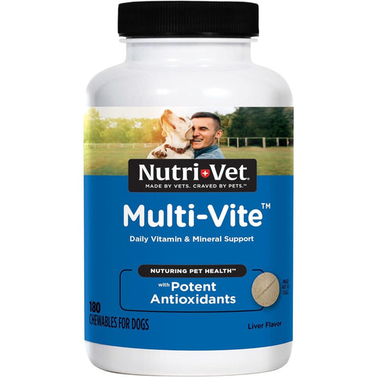 Nutri-Vet Multi-Vite Chewables For Adult Dogs Daily Multivitamin And Mineral Supplement For Overall Health 180 Count