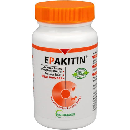 Vetoquinol Epakitin Chitosan Based Phosphate Binder For Dogs And Cats 60 Grams Powder Renal Support Supplement