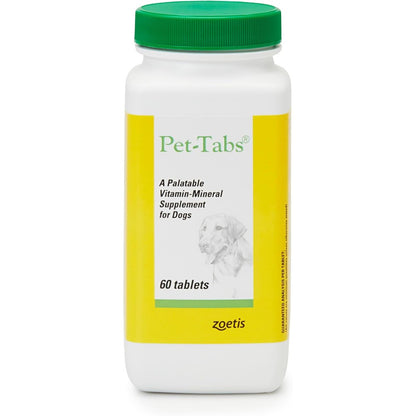 Pet-Tabs Multivitamin And Mineral Supplement For Dogs, Chewable Tablet, 60 Count Bottle