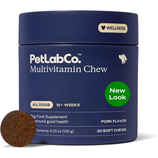 PetLab Co. 22 In 1 Dog Multivitamin Chews For Immune Response Skin And Joint Health Pork Flavor 30 Soft Chews