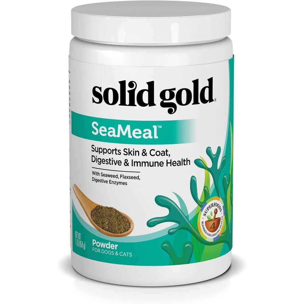 Solid Gold SeaMeal Multivitamin Powder For Dogs And Cats Kelp Omega 3 And Digestive Enzymes Supplement 1 Pound