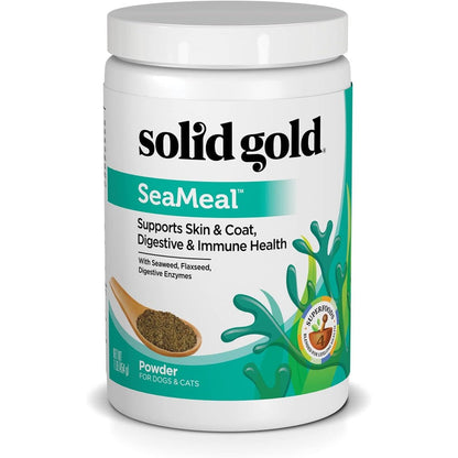 Solid Gold SeaMeal Multivitamin Powder For Dogs And Cats Kelp Omega 3 And Digestive Enzymes Supplement 1 Pound