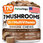 Petsology Vet Promise Turkey Tail Mushroom Multivitamin Supplement For Dogs Lumps Bumps And Immune Guard Chicken Flavor 170 Count