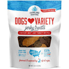 Farmland Traditions Dogs Love Jerky Dog Treats Premium Variety Pack With Chicken Beef And Turkey 3 Pound Bag