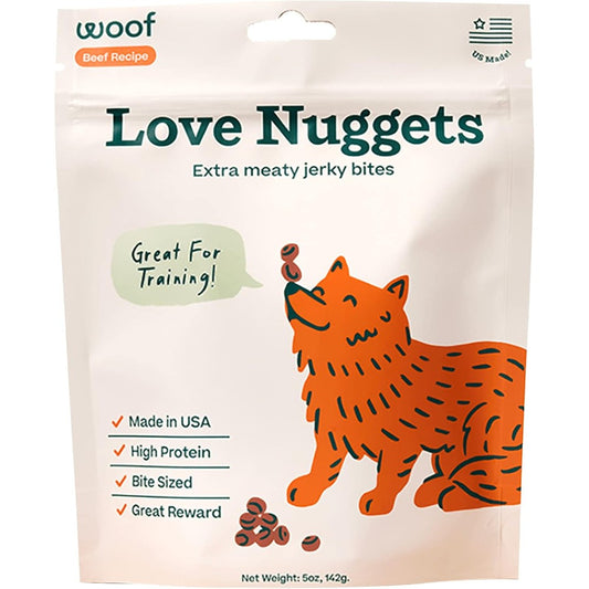 Woof Love Nuggets Made In The Usa Beef Training Dog Treats Bite Sized Jerky For All Life Stages 5 Ounce Bag