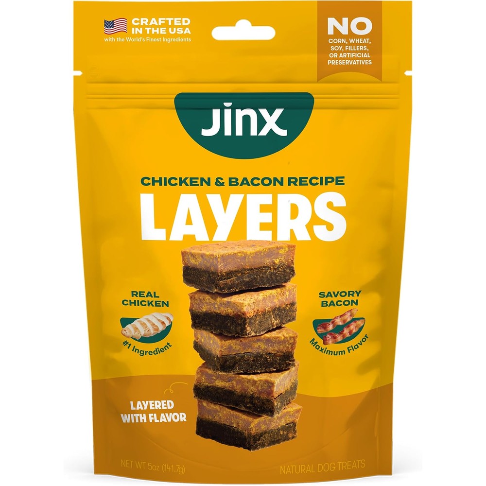 Jinx Chicken And Bacon Layers Jerky Dog Treats All Natural Grain Free Snack For Puppies Adults And Seniors 5 Ounce