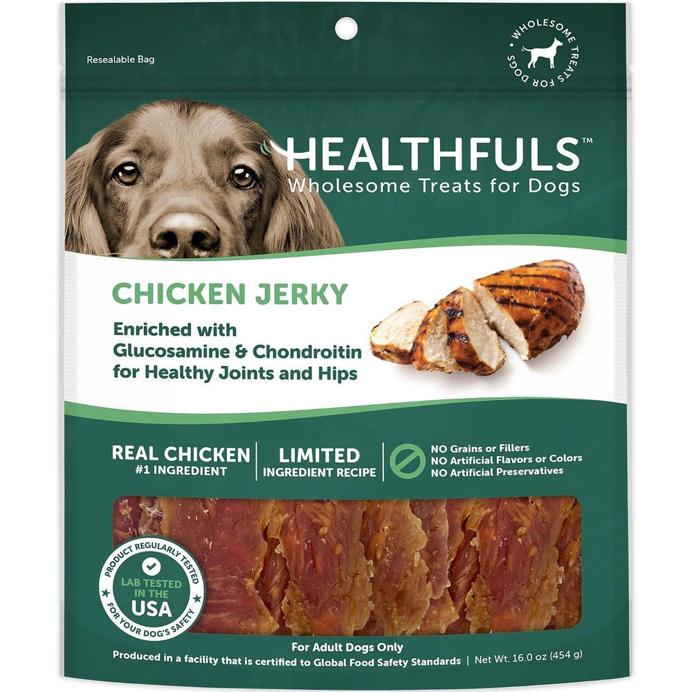 Healthfuls Chicken Jerky Dog Treats With Glucosamine And Chondroitin For Hip And Joint Health 16 Ounce