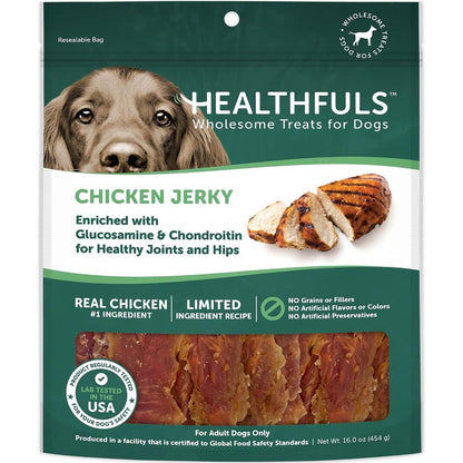 Healthfuls Chicken Jerky Dog Treats With Glucosamine And Chondroitin For Hip And Joint Health 16 Ounce