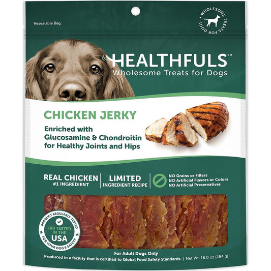 Healthfuls Chicken Jerky Dog Treats With Glucosamine And Chondroitin For Hip And Joint Health 16 Ounce