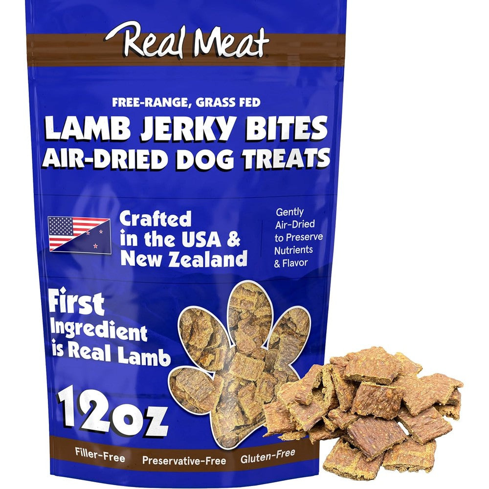 Trmc Real Meat Dog Treats 12 Ounce Bag Of Bite Sized Air Dried Lamb Jerky For Dogs Grain Free Grass Fed High Protein Natural Pet Snack