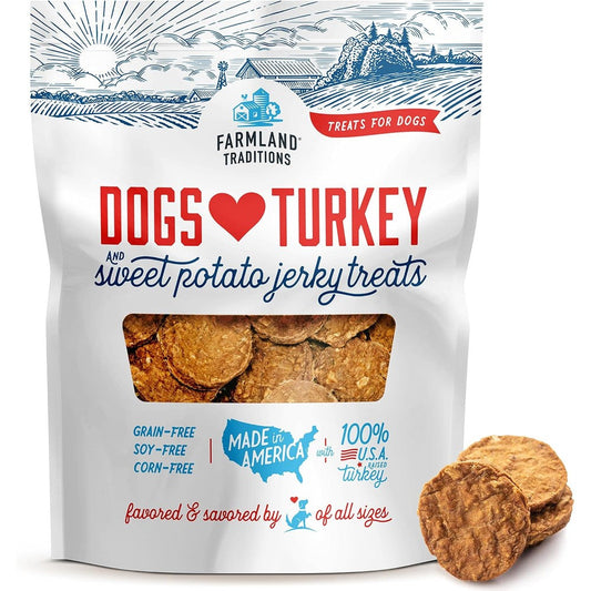 Farmland Traditions Filler Free Turkey And Sweet Potato Premium Jerky Treats For Dogs 1 Pound Bag