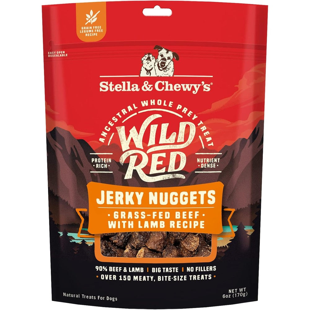 Stella & Chewy's Wild Red Jerky Nuggets Beef And Lamb Recipe Grain Free Dog Treats 6 Ounce Bag