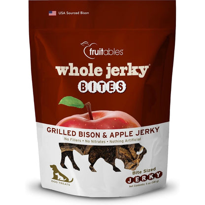 Fruitables Whole Jerky Bites Healthy Dog Treats Grilled Bison And Apple Flavor 5 Ounce Pack