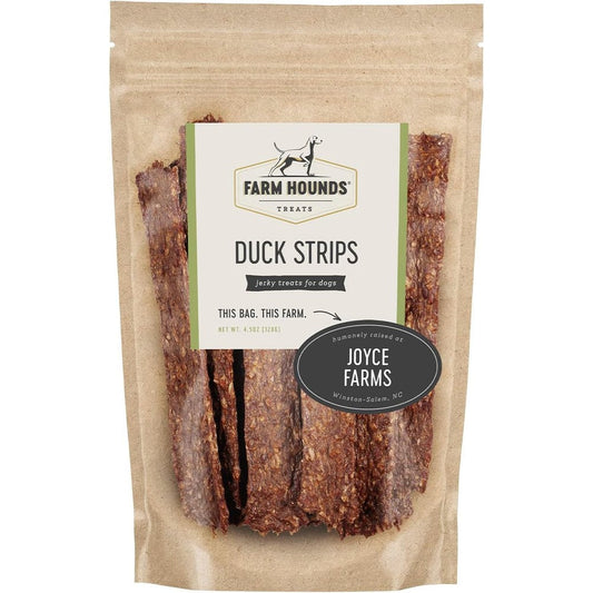 Farm Hounds Duck Strips Premium Natural Jerky Dog Treats Made From Humanely Raised Duck 4.5 Ounce 1 Pack