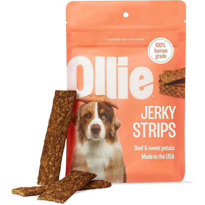 Ollie Beef And Sweet Potato Jerky Dog Treats, 5 Ounce Pack Of 1, All Natural, Human Grade Healthy Snacks For Dogs Of All Life Stages