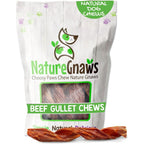Nature Gnaws Beef Gullet Springs For Dogs 7 To 8 Inch 12 Count Natural Beef Jerky Stick Dog Chew Treats Rawhide Free