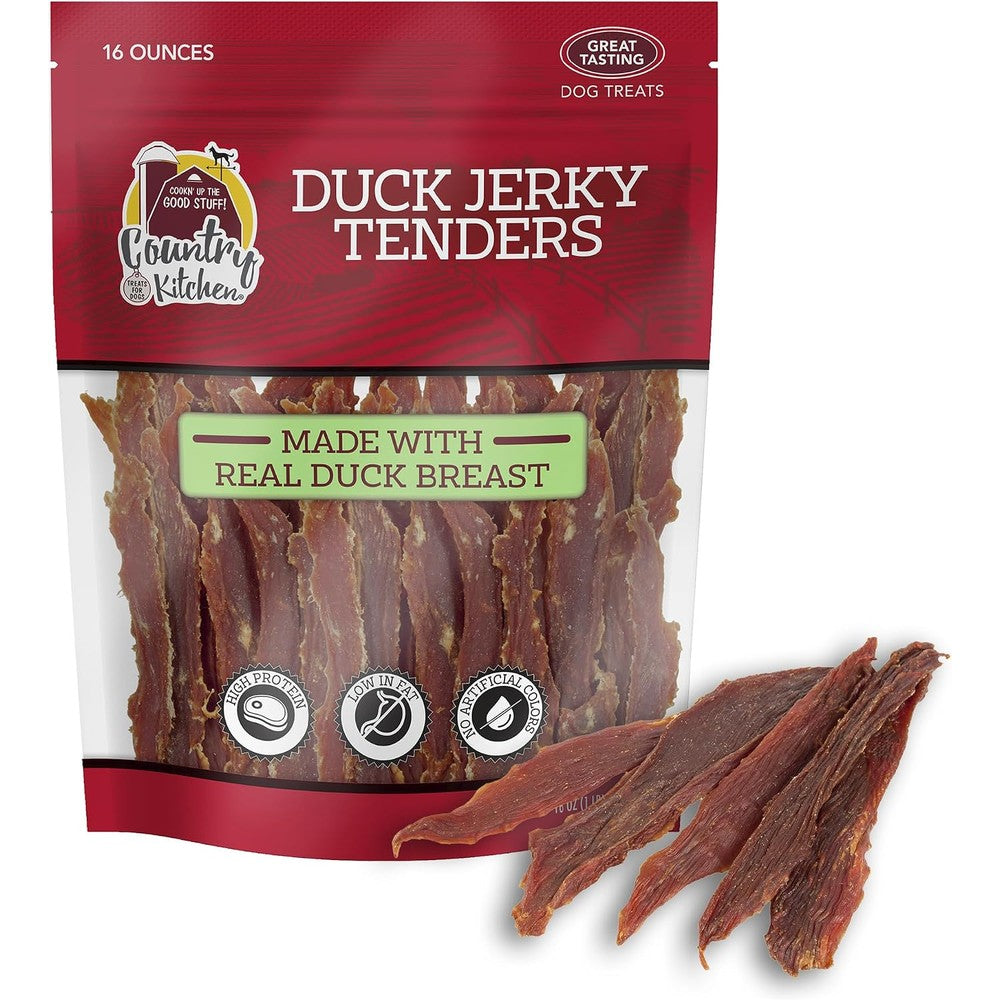 Country Kitchen Duck Jerky Tender Dog Treats Made With Real Duck Breast High Protein Low Fat 16 Ounce Package