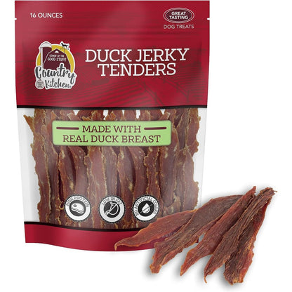 Country Kitchen Duck Jerky Tender Dog Treats Made With Real Duck Breast High Protein Low Fat 16 Ounce Package