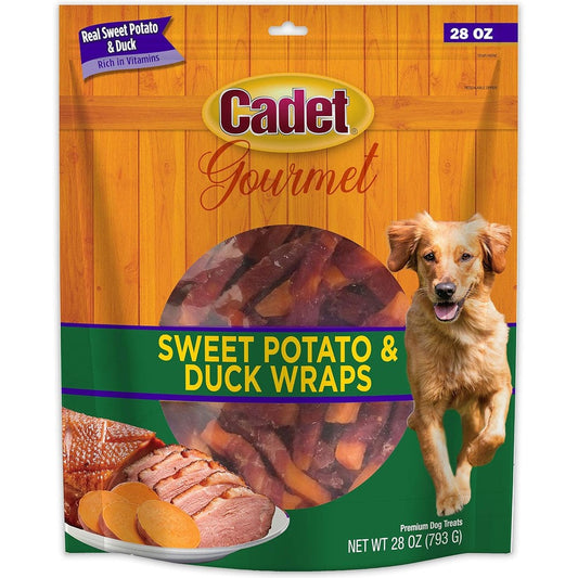 Cadet Gourmet Sweet Potato And Duck Wrapped Dog Treats Healthy Natural Training Snack 28 Ounces