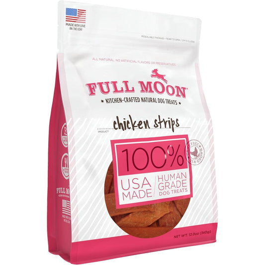 Full Moon Chicken Strips Healthy All Natural Human Grade Dog Treats Made In The United States 12 Ounce Pouch