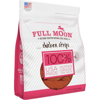 Full Moon Chicken Strips Healthy All Natural Dog Treats Human Grade Made In USA Grain Free 24 Ounce