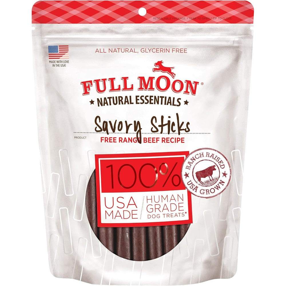 Full Moon All Natural Human Grade Dog Treats Essential Beef Savory Sticks 14 Ounce