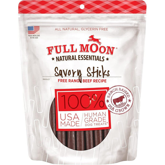Full Moon All Natural Human Grade Dog Treats Essential Beef Savory Sticks 14 Ounce