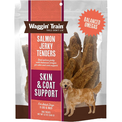 Purina Waggin' Train Salmon Jerky Tenders For Skin And Coat Support With Real Salmon Grain Free Protein Rich Dog Treats 12 Ounce Pouch