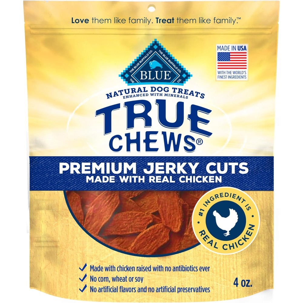 Blue Buffalo True Chews Premium Jerky Cuts Natural Dog Treats Chicken 4 Ounce Bag