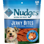 Blue Buffalo Nudges Chicken Jerky Bites Natural Dog Treats, Tender And Meaty Dog Snacks, Real USA Chicken, 16 Ounces