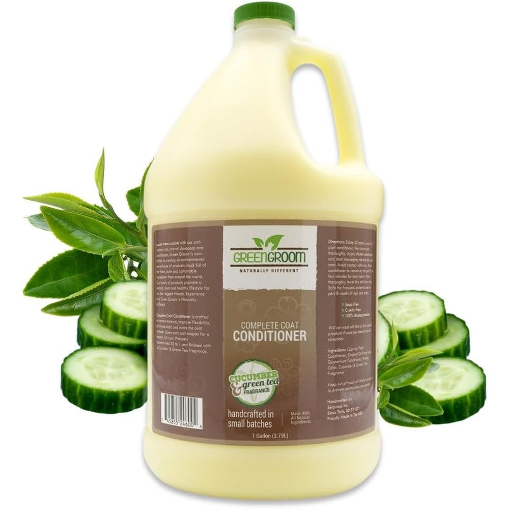Green Groom Complete Coat Dog Conditioner Formulated With All Natural Ingredients For Restoring Moisture And Eliminating Static One Gallon