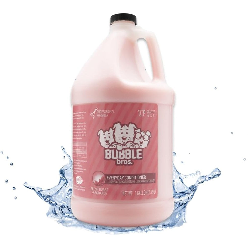 Bubble Bros. Everyday Conditioner for Dogs with Fresh Burst Fragrance Professional Grade Anti Static and Detangling Pet Formula 1 Gallon