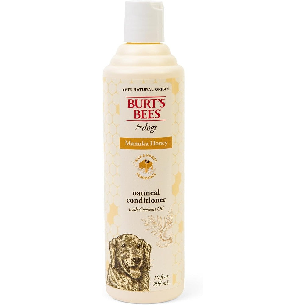 Burt's Bees For Pets Manuka Honey Oatmeal Conditioner For Dogs Moisturizing Colloidal Oatmeal Milk And Honey Scent Ten Fluid Ounce