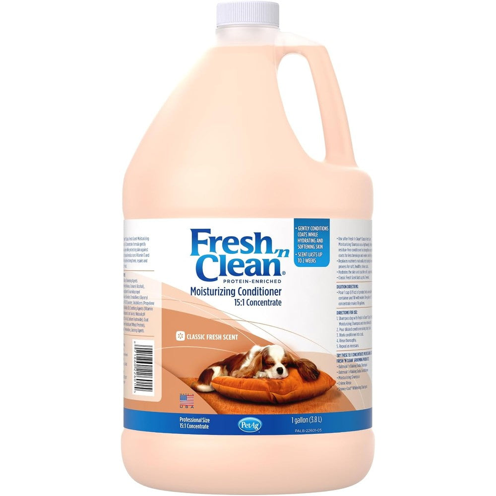 PetAg Fresh 'N Clean Moisturizing Dog Conditioner Classic Fresh Scent 15:1 Concentrate 1 Gallon