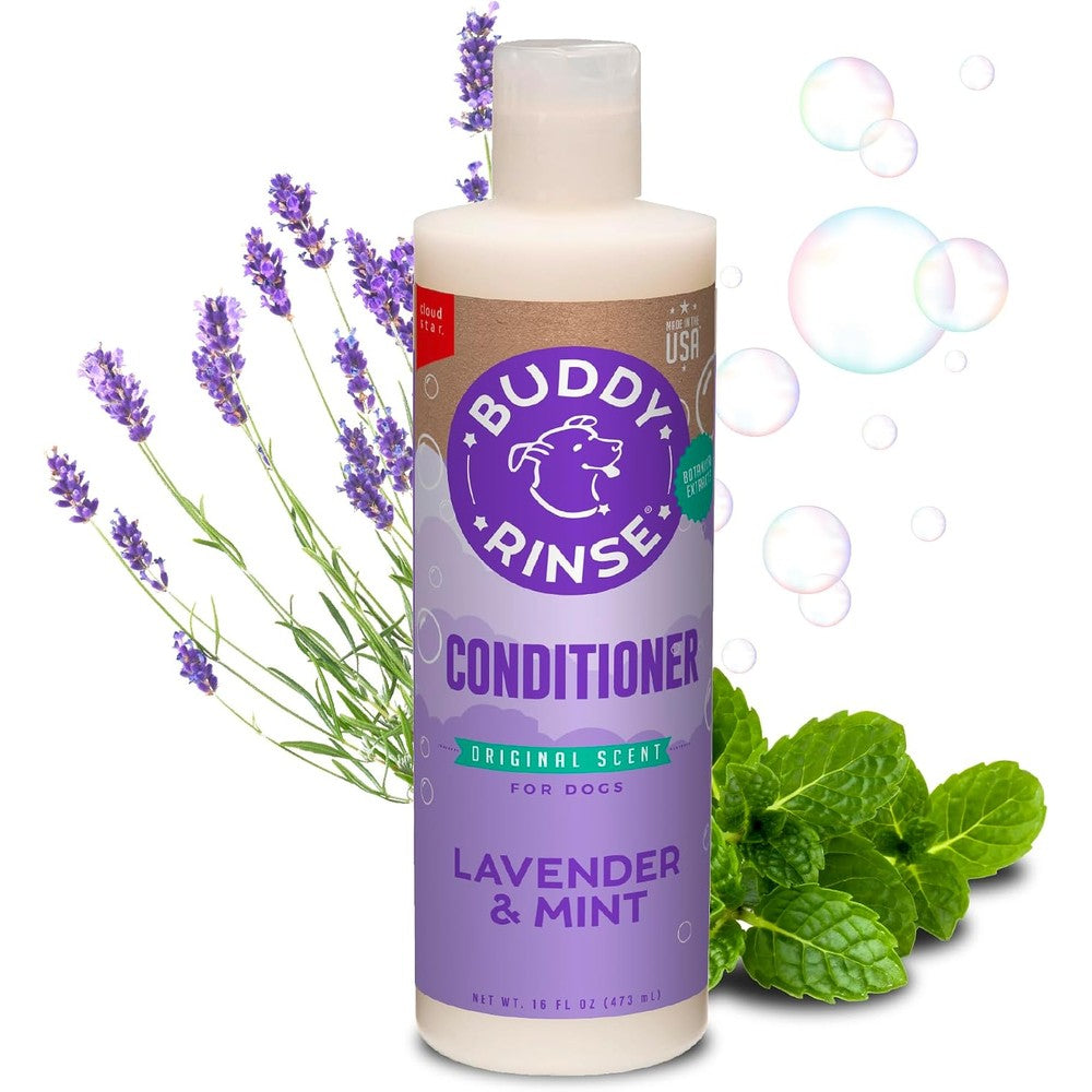 Buddy Biscuits Cloud Star Buddy Rinse Hydrating Therapy Deep Conditioner For Dog Grooming Lavender And Mint Scent 16-Ounce Bottle