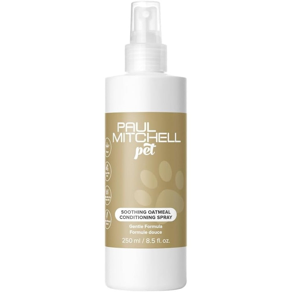 Paul Mitchell Pet Soothing Oatmeal Conditioning Spray Gentle Formula Grooming Leave In Spray For Dogs With Vitamin B5 And Oat Protein 8.5 Fluid Ounces